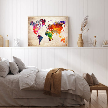 World Map - Full Round Drill Diamond Painting 40*30CM