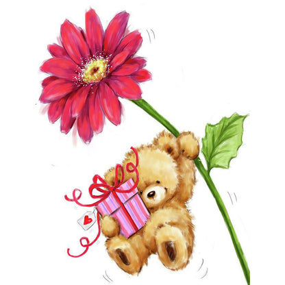 Teddy Bear - 11CT Stamped Cross Stitch 40*50CM