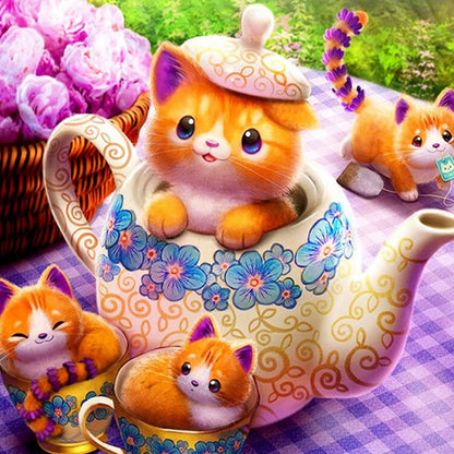Cute Cat - Full Round Drill Diamond Painting 40*40CM
