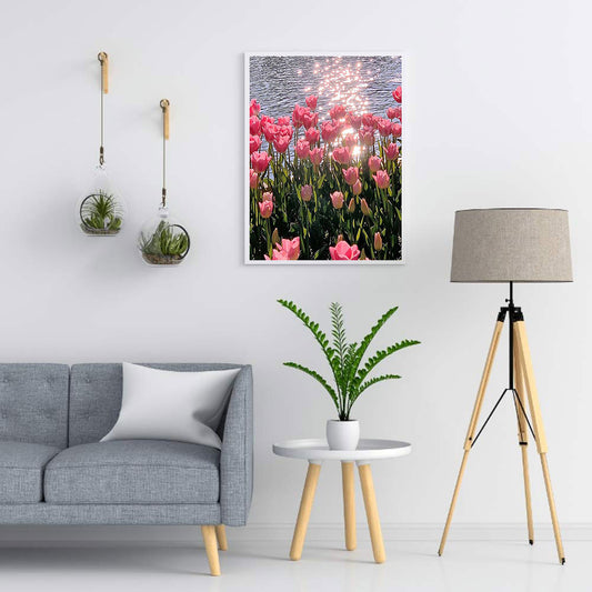 Pink Tulips - Full Round Drill Diamond Painting 30*40CM