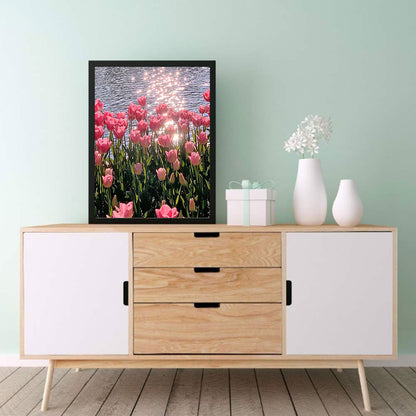 Pink Tulips - Full Round Drill Diamond Painting 30*40CM