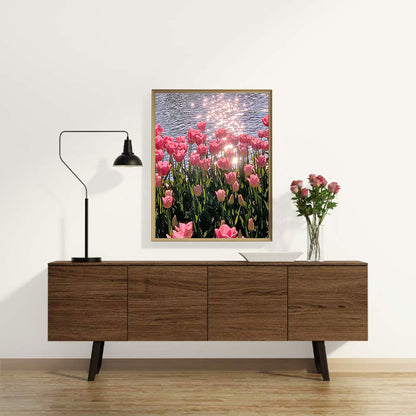 Pink Tulips - Full Round Drill Diamond Painting 30*40CM