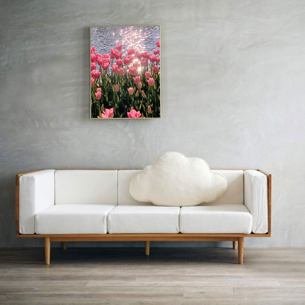Pink Tulips - Full Round Drill Diamond Painting 30*40CM