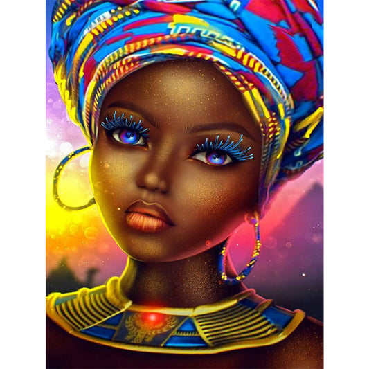 African Woman - Full Round Drill Diamond Painting 30*40CM