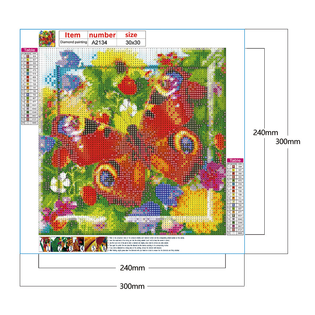 Pansies - Full Round Drill Diamond Painting 30*30CM