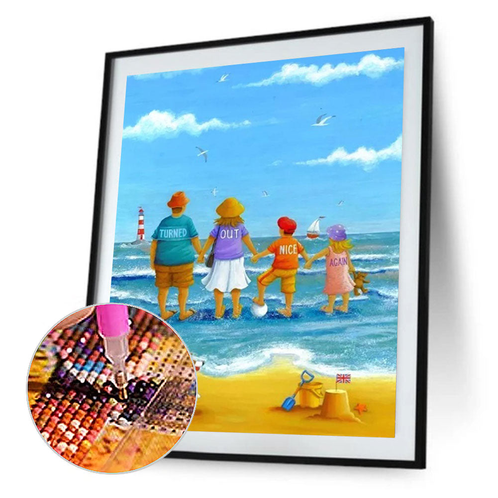 Leisure Time By The Sea - Full Round Drill Diamond Painting 30*40CM