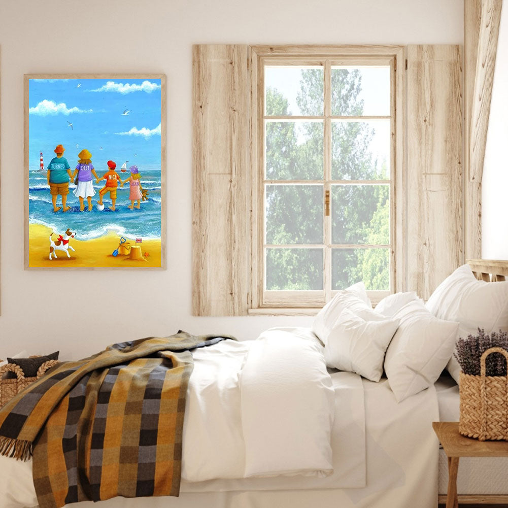 Leisure Time By The Sea - Full Round Drill Diamond Painting 30*40CM