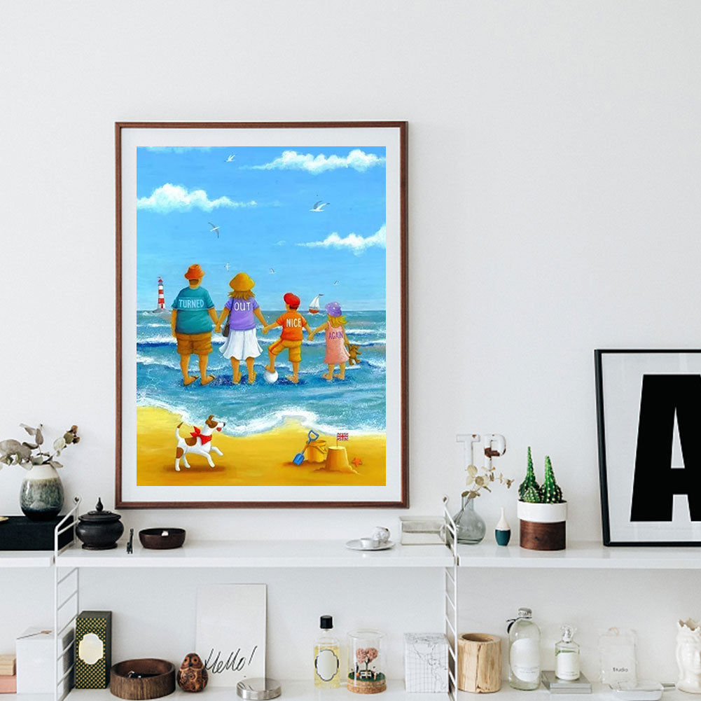 Leisure Time By The Sea - Full Round Drill Diamond Painting 30*40CM