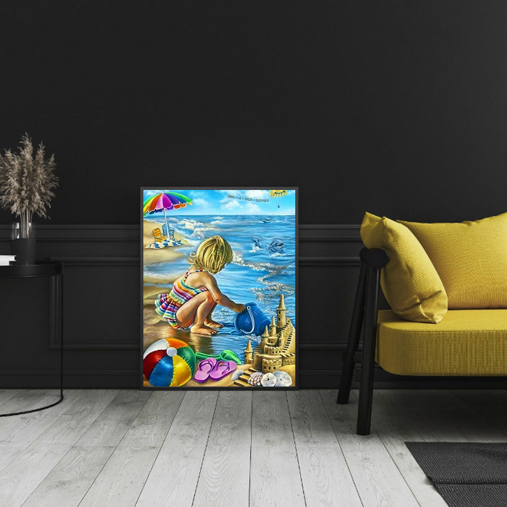 Leisure Time By The Sea - Full Round Drill Diamond Painting 30*40CM