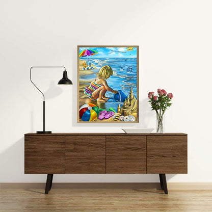 Leisure Time By The Sea - Full Round Drill Diamond Painting 30*40CM