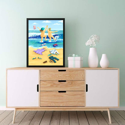 Leisure Time By The Sea - Full Round Drill Diamond Painting 30*40CM