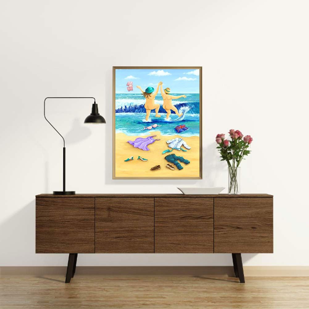 Leisure Time By The Sea - Full Round Drill Diamond Painting 30*40CM