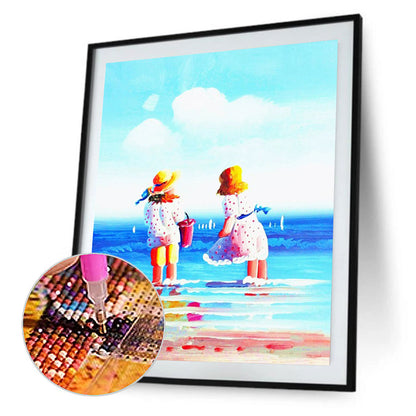 Leisure Time By The Sea - Full Round Drill Diamond Painting 30*40CM