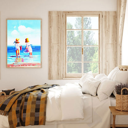 Leisure Time By The Sea - Full Round Drill Diamond Painting 30*40CM