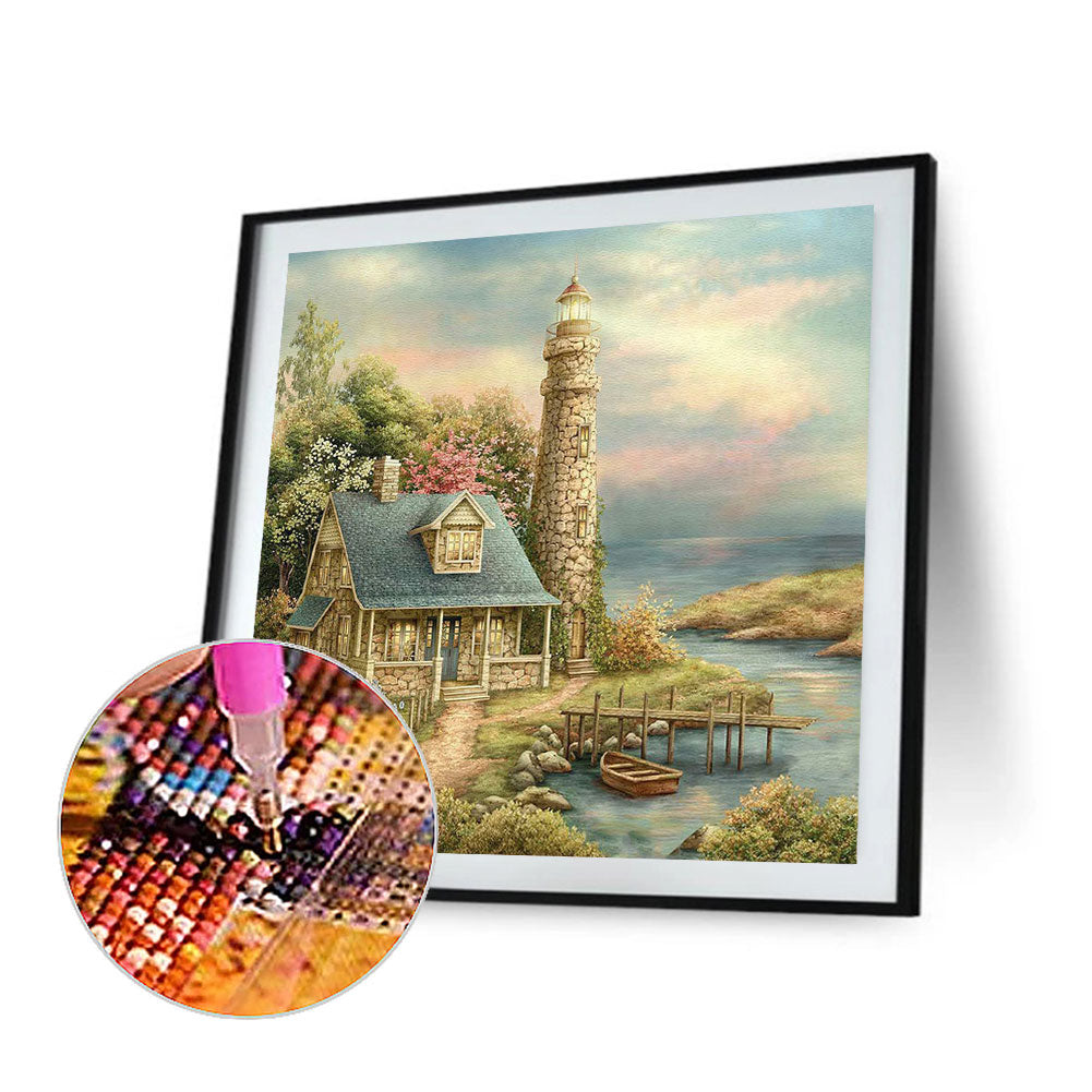 Lighthouse - Full Round Drill Diamond Painting 40*40CM