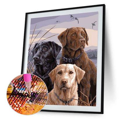Three Puppies - Full Round Drill Diamond Painting 40*50CM