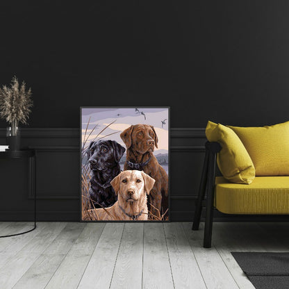 Three Puppies - Full Round Drill Diamond Painting 40*50CM