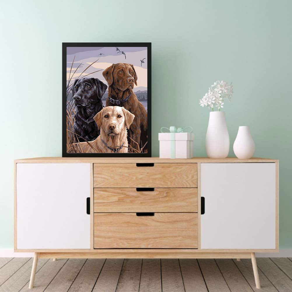 Three Puppies - Full Round Drill Diamond Painting 40*50CM