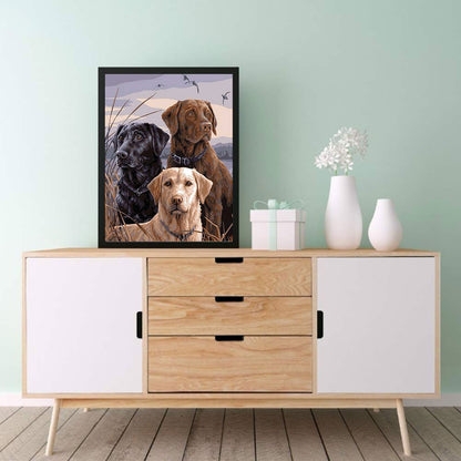 Three Puppies - Full Round Drill Diamond Painting 40*50CM