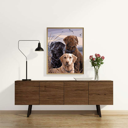 Three Puppies - Full Round Drill Diamond Painting 40*50CM