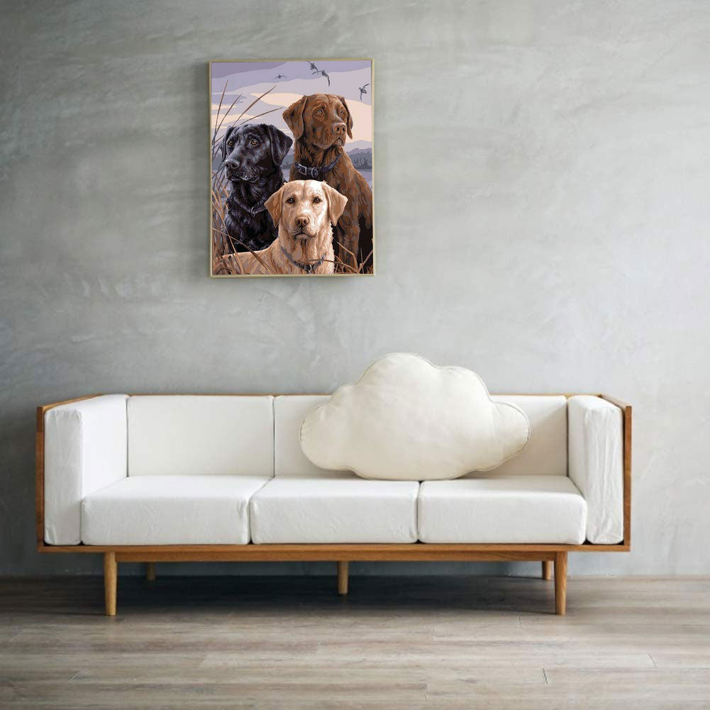 Three Puppies - Full Round Drill Diamond Painting 40*50CM