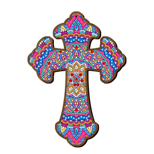 Wooden Jesus Christ Cross Pendant DIY Diamond Painting Religion Pray Decor