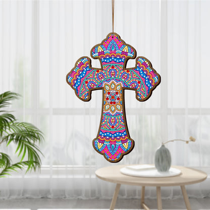 Wooden Jesus Christ Cross Pendant DIY Diamond Painting Religion Pray Decor