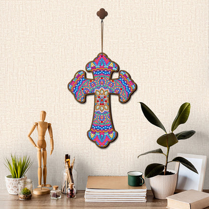 Wooden Jesus Christ Cross Pendant DIY Diamond Painting Religion Pray Decor