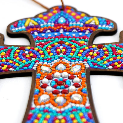 Wooden Jesus Christ Cross Pendant DIY Diamond Painting Religion Pray Decor