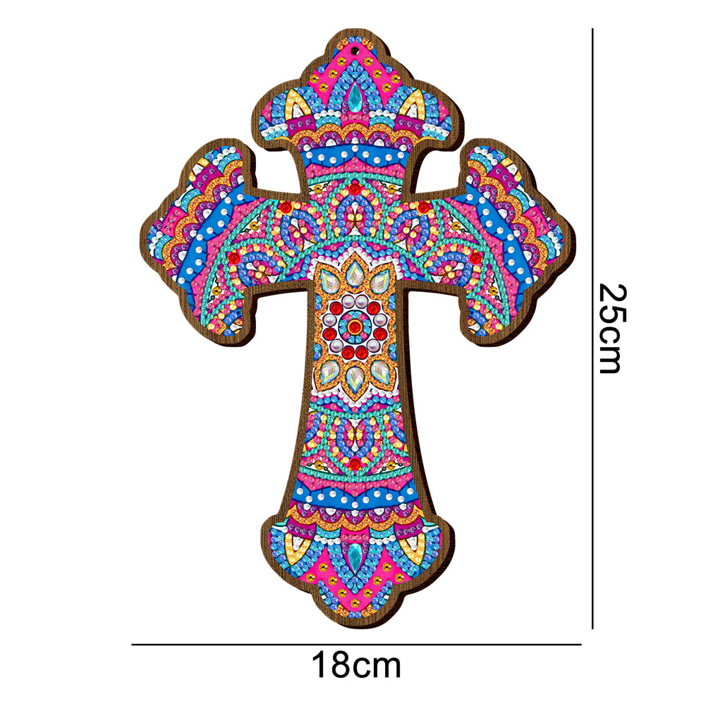 Wooden Jesus Christ Cross Pendant DIY Diamond Painting Religion Pray Decor