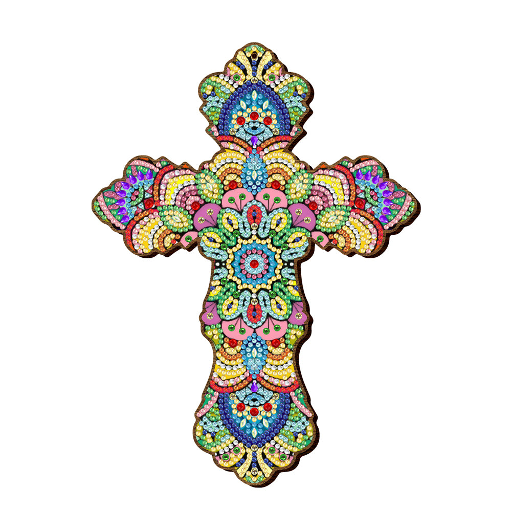 Wooden Jesus Christ Cross Pendant DIY Diamond Painting Religion Pray Decor