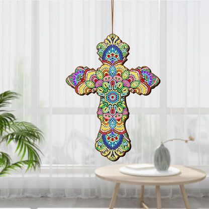 Wooden Jesus Christ Cross Pendant DIY Diamond Painting Religion Pray Decor