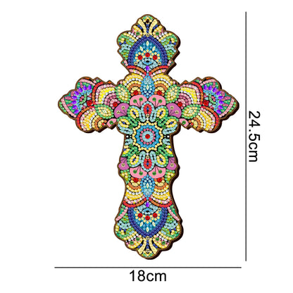 Wooden Jesus Christ Cross Pendant DIY Diamond Painting Religion Pray Decor