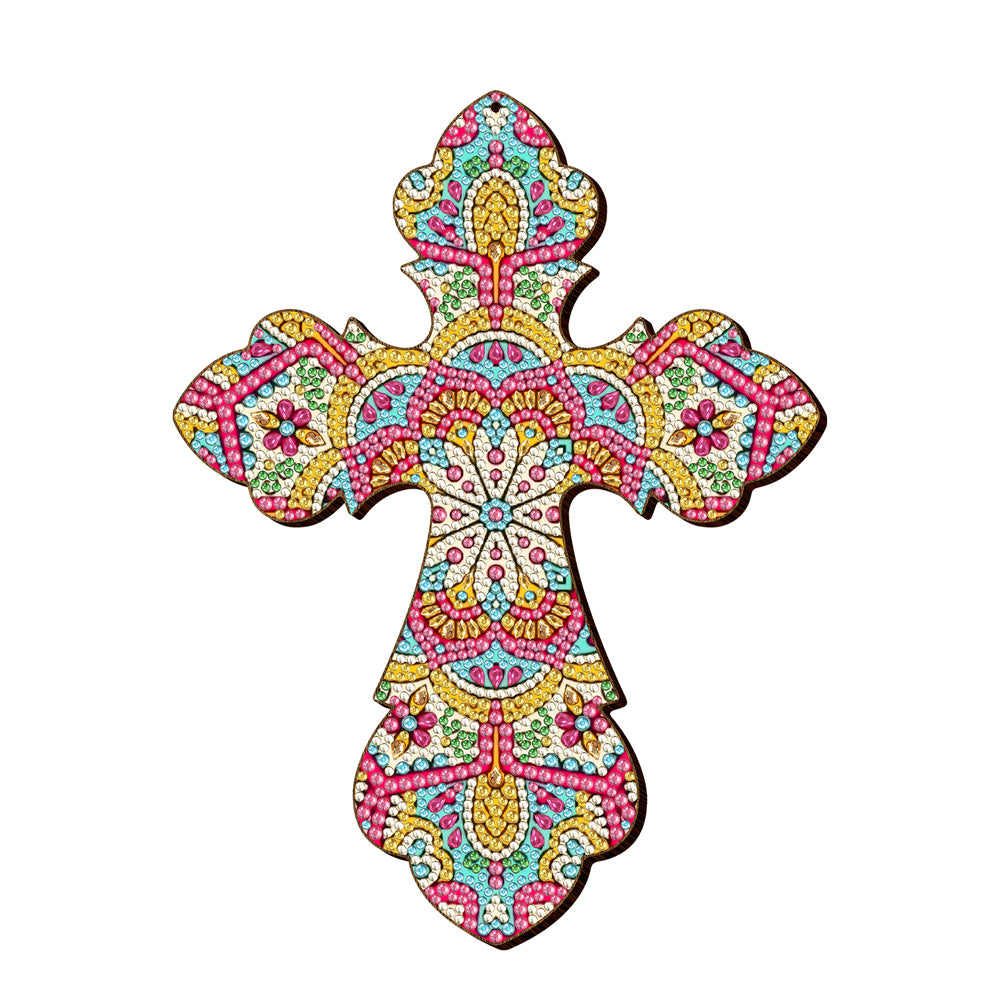 Wooden Jesus Christ Cross Pendant DIY Diamond Painting Religion Pray Decor