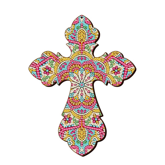 Wooden Jesus Christ Cross Pendant DIY Diamond Painting Religion Pray Decor