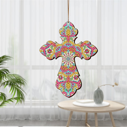 Wooden Jesus Christ Cross Pendant DIY Diamond Painting Religion Pray Decor