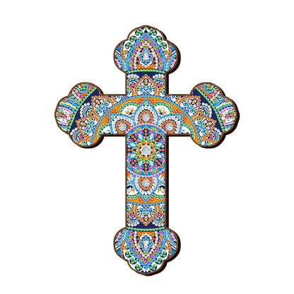 Wooden Jesus Christ Cross Pendant DIY Diamond Painting Religion Pray Decor