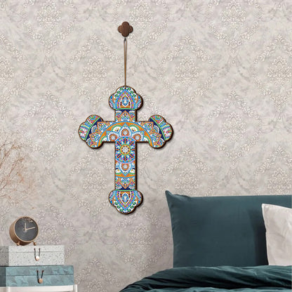 Wooden Jesus Christ Cross Pendant DIY Diamond Painting Religion Pray Decor