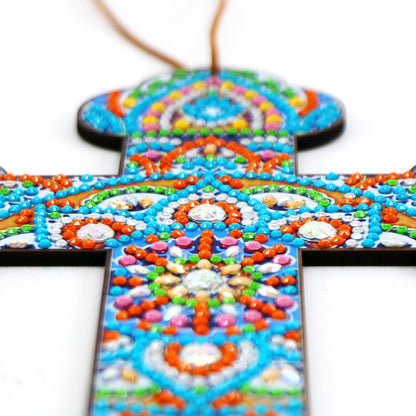 Wooden Jesus Christ Cross Pendant DIY Diamond Painting Religion Pray Decor