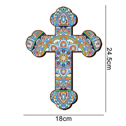 Wooden Jesus Christ Cross Pendant DIY Diamond Painting Religion Pray Decor