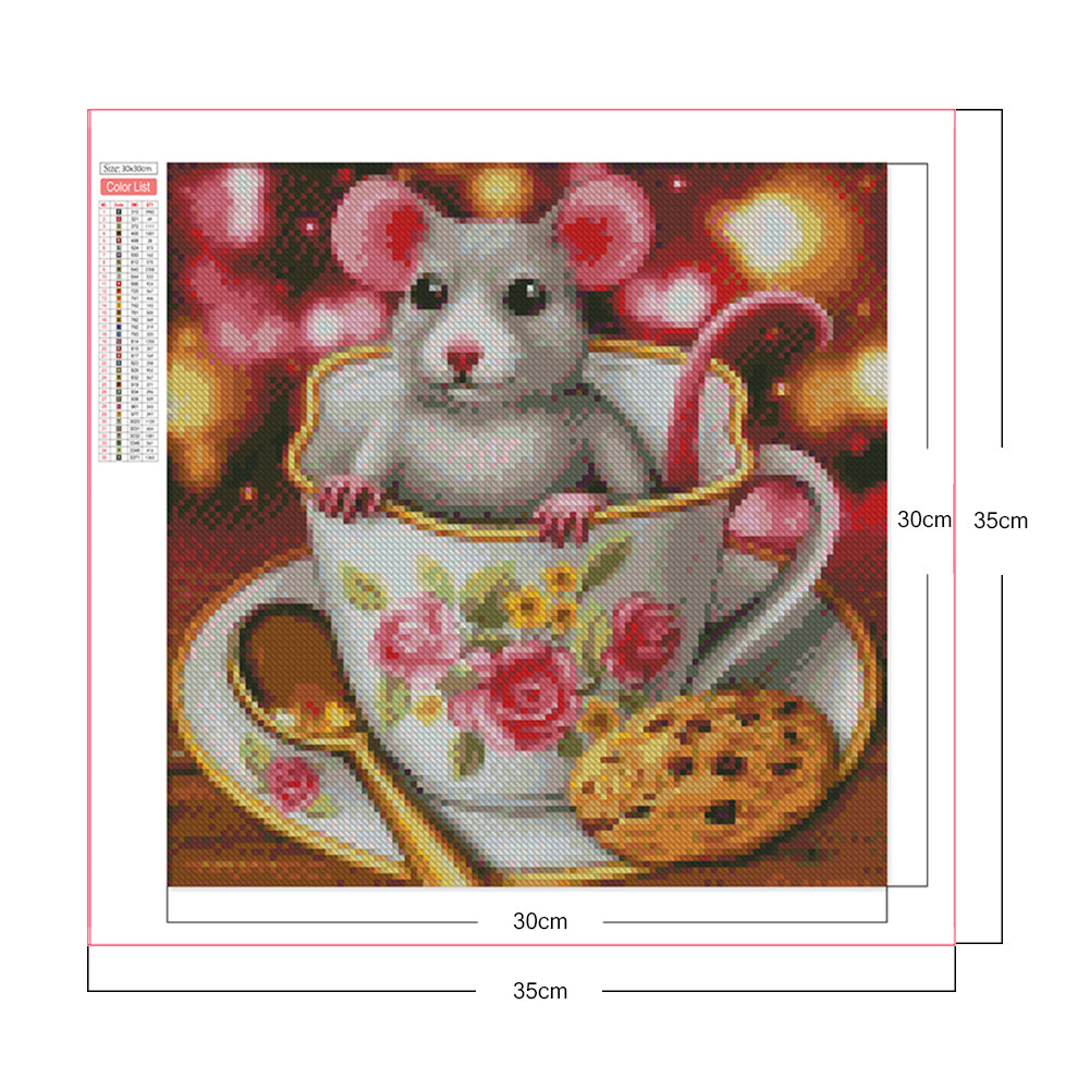 Mouse In Teacup - Full Square Drill Diamond Painting 30*30CM