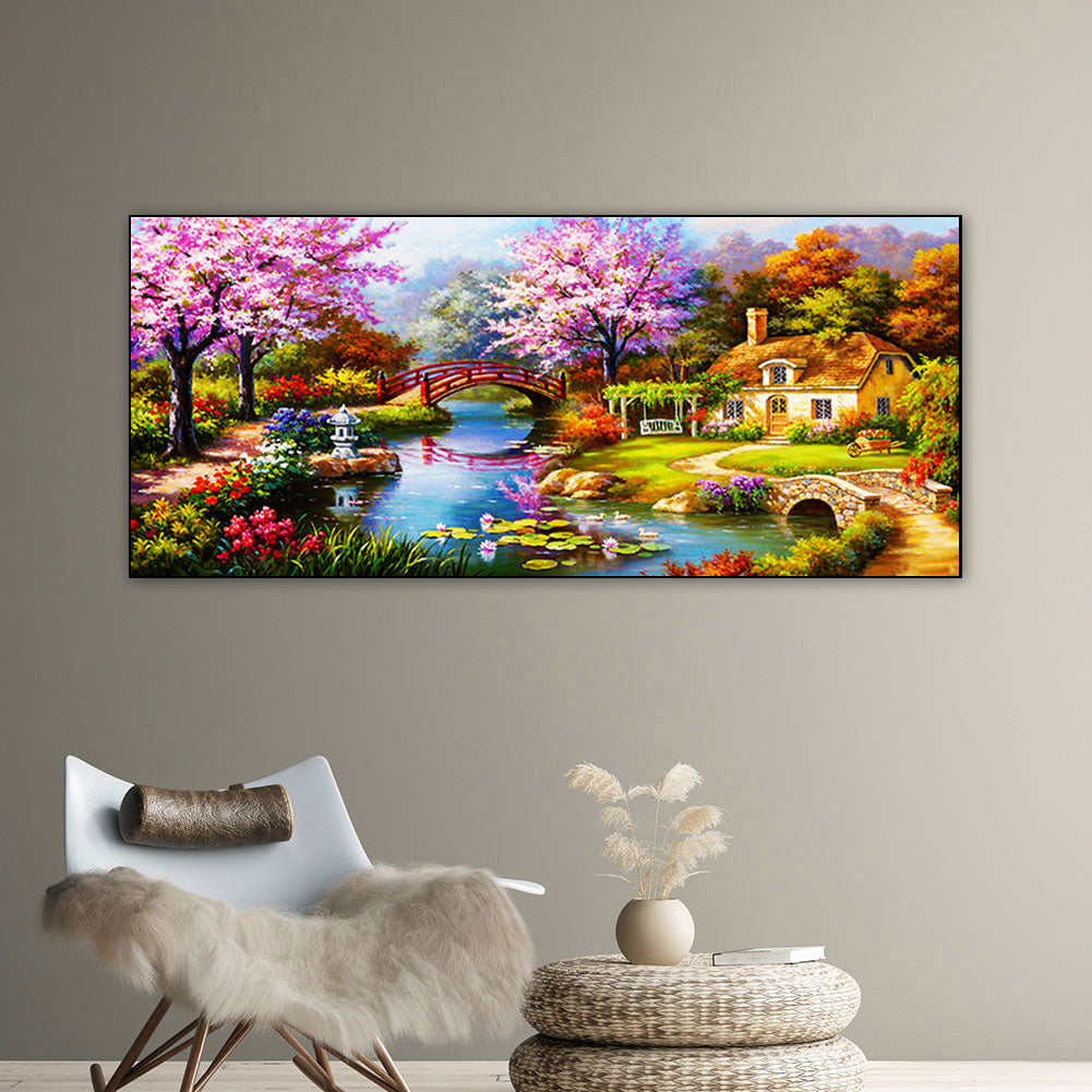 Garden House - Full Square Drill Diamond Painting 100*55CM