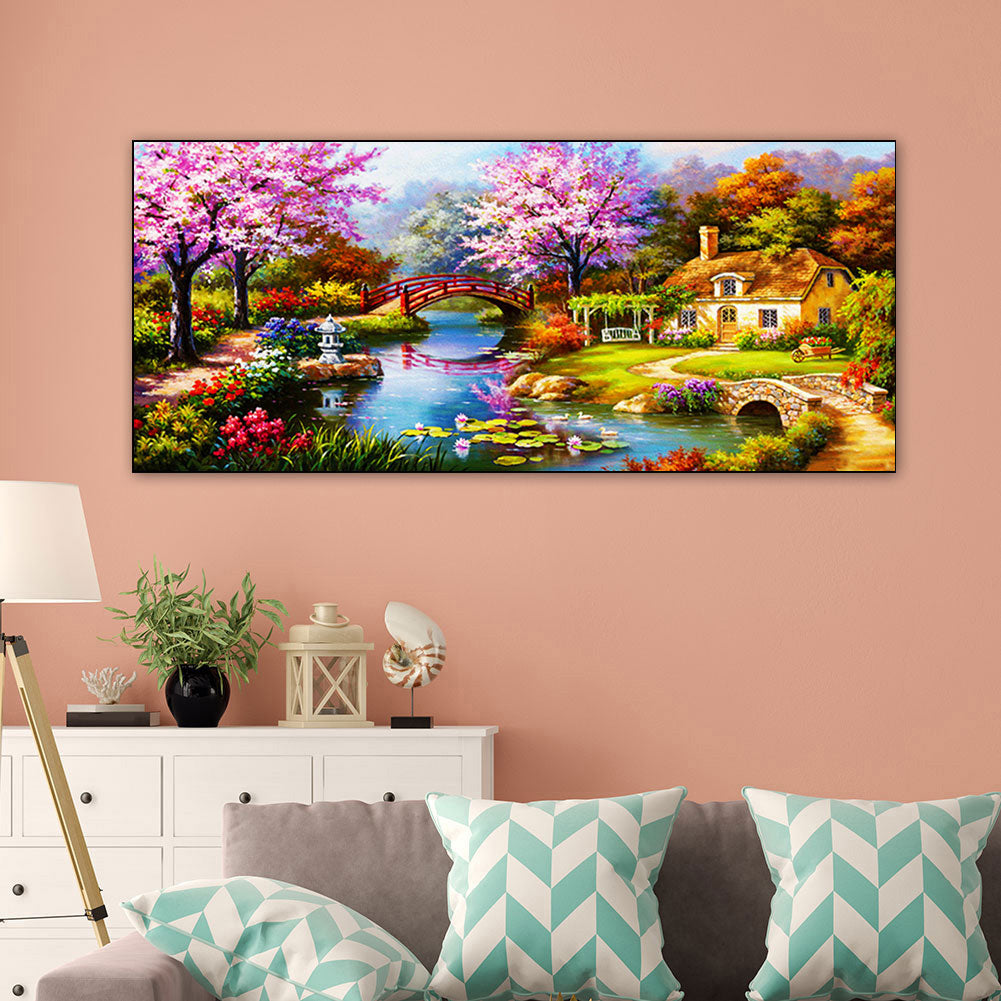 Garden House - Full Square Drill Diamond Painting 100*55CM