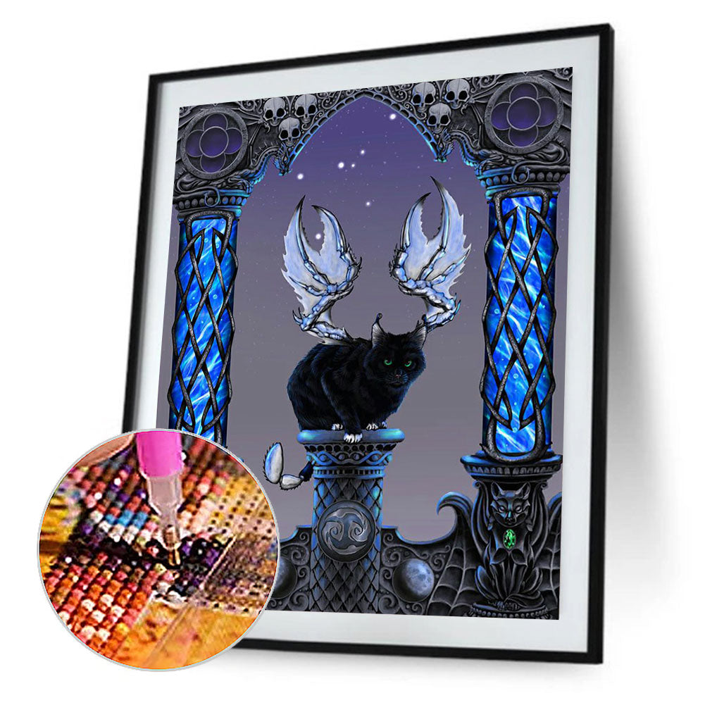 Cat On Pole - Full Round Drill Diamond Painting 30*40CM