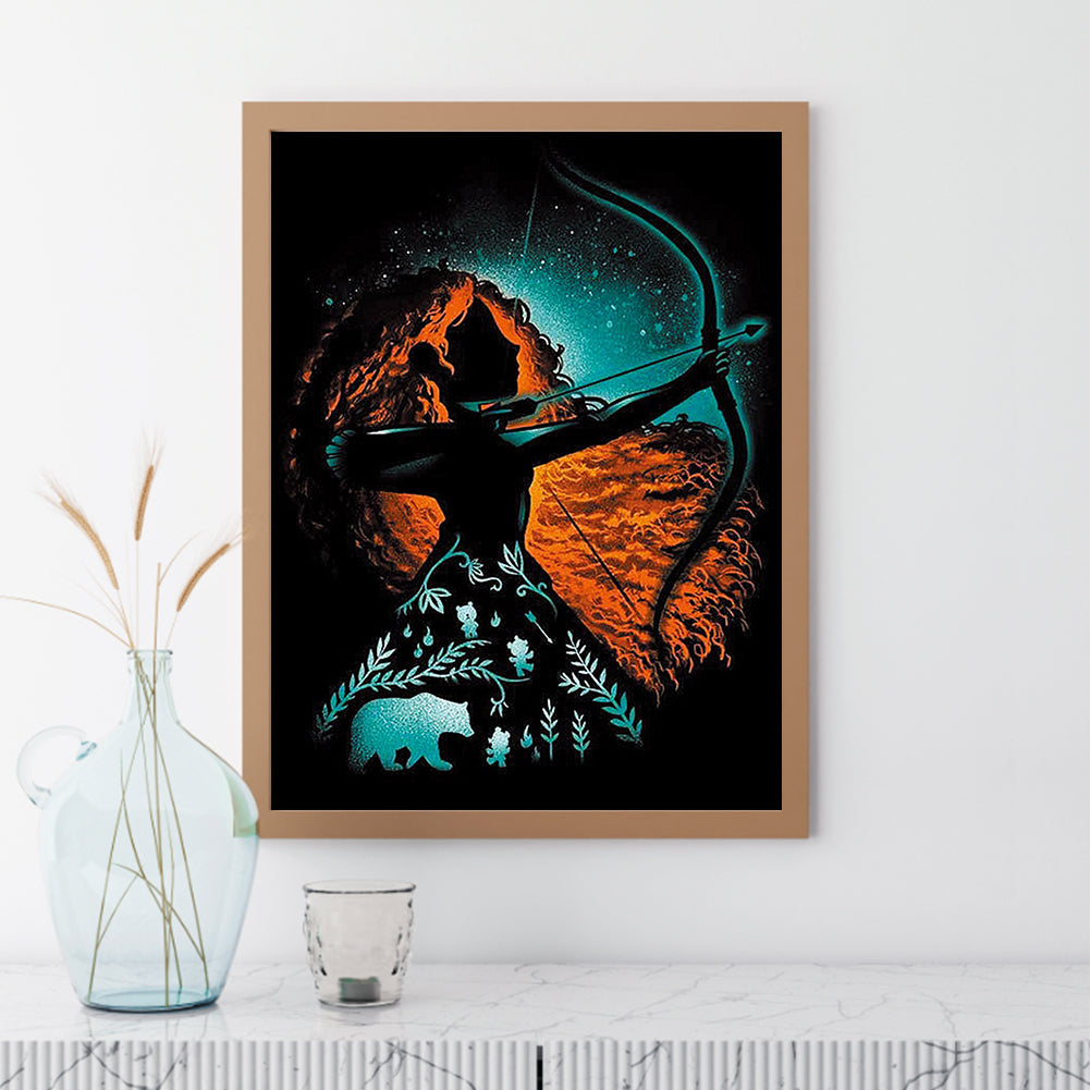 Silhouette Disney - Full Square Drill Diamond Painting 30*40CM