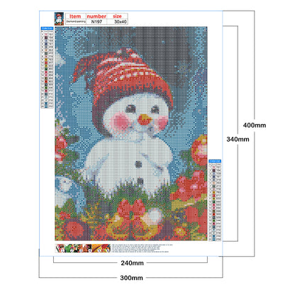 Cartoon Snowman - Full Square Drill Diamond Painting 30*40CM