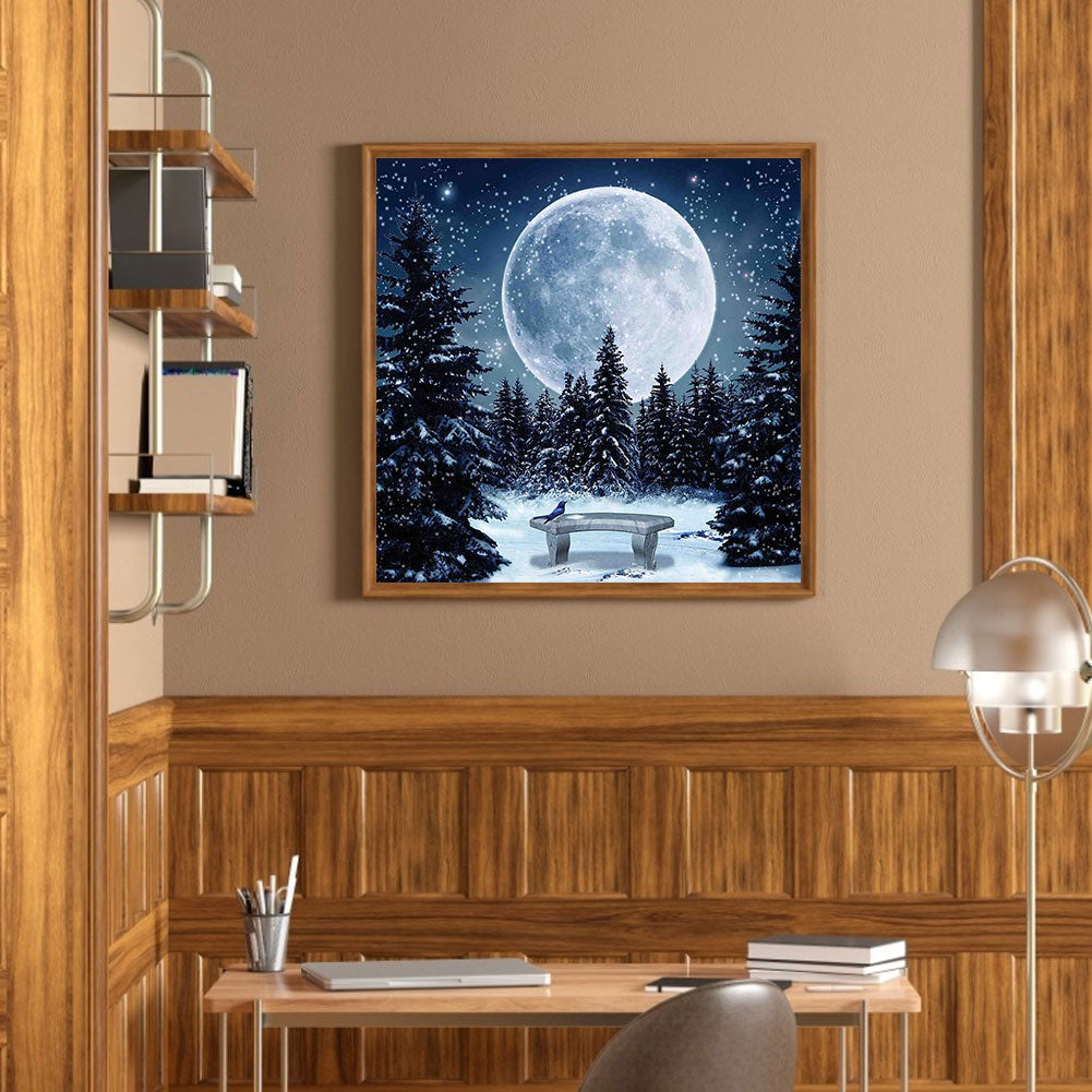 Snowy Night - Full Round Drill Diamond Painting 40*40CM