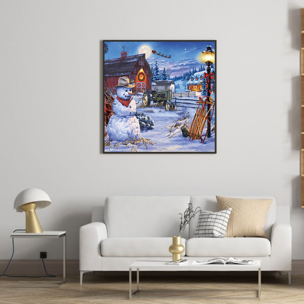 Christmas Snowman - Full Round Drill Diamond Painting 40*40CM