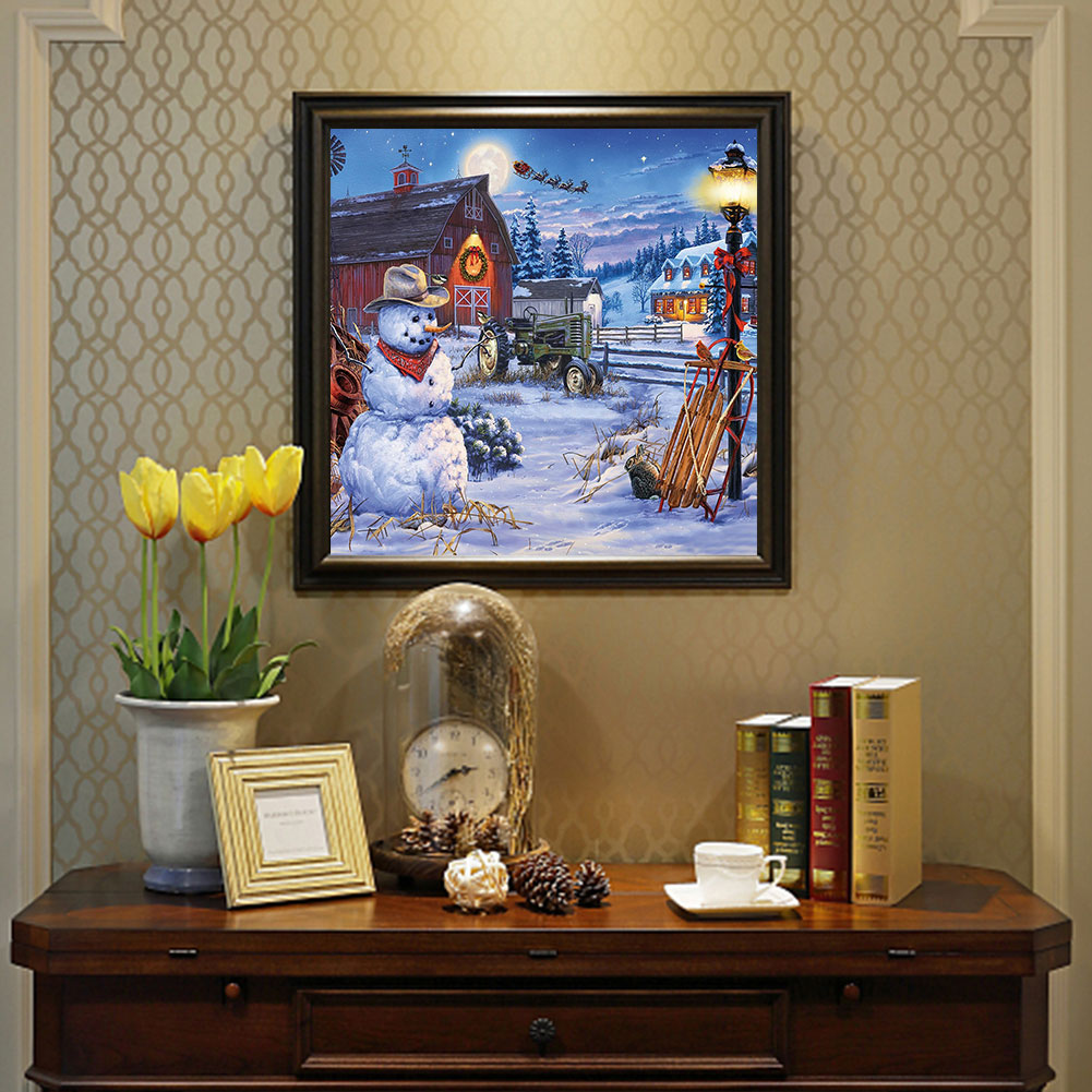 Christmas Snowman - Full Round Drill Diamond Painting 40*40CM