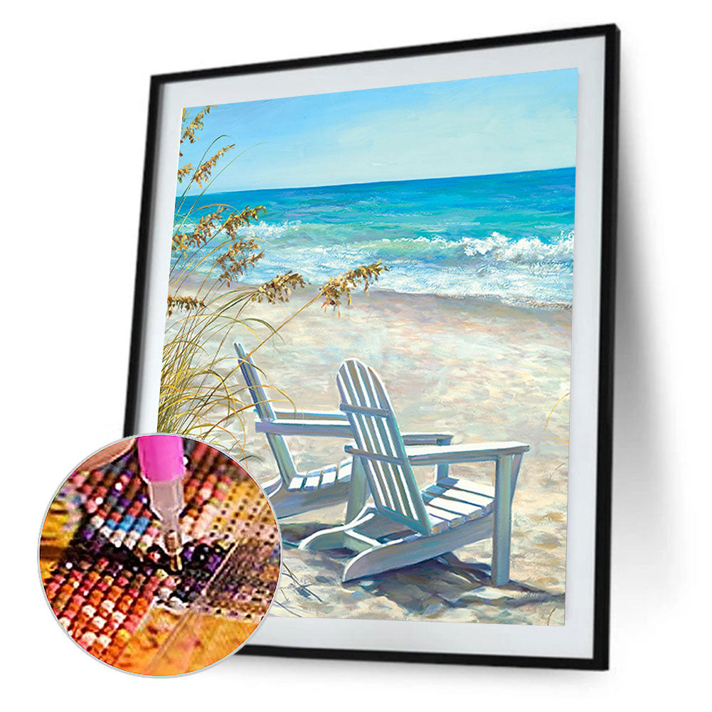 Beach - Full Round Drill Diamond Painting 40*50CM